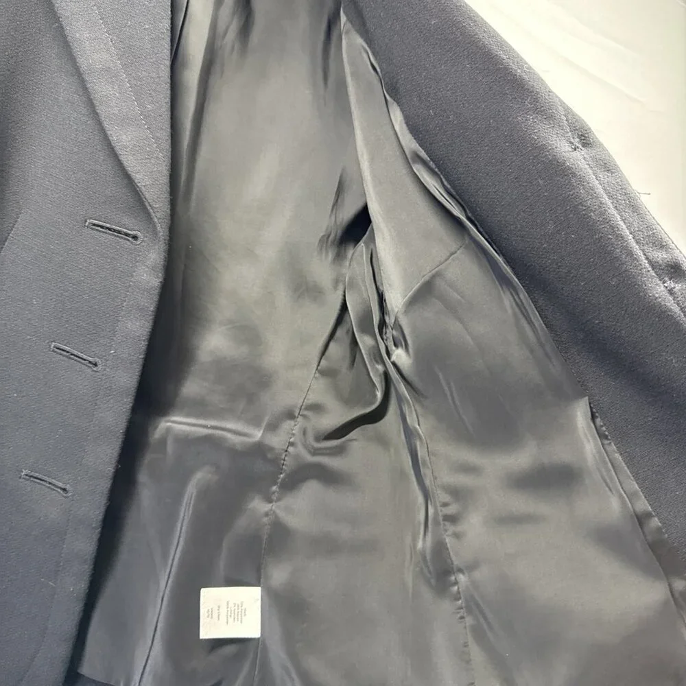 Talbots Women's Blazer Size 2P Petite Solid Black‎ Long Sleeves Buttons Pockets - Picture 6 of 11